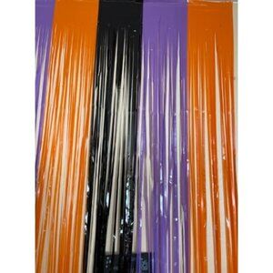 3 Pack Orange Purple Black Photo Booth Props,3.3 X 6.6 ft Halloween Foil